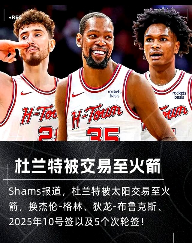 杜兰特1换8后续：交易规模或扩大火箭有能力完成另一笔重磅(杜兰特208)